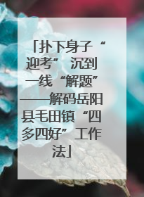 扑下身子“迎考” 沉到一线“解题”——解码岳阳县毛田镇“四多四好”工作法