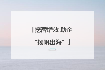 挖潜增效 助企“扬帆出海”