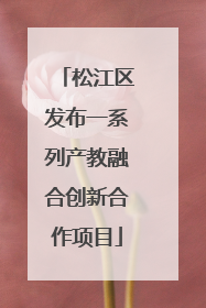 松江区发布一系列产教融合创新合作项目