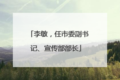李敏，任市委副书记、宣传部部长