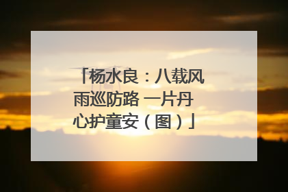 杨水良：八载风雨巡防路 一片丹心护童安（图）
