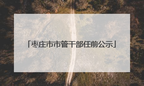 枣庄市市管干部任前公示