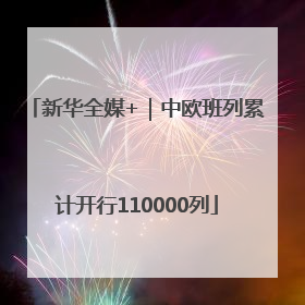 新华全媒+｜中欧班列累计开行110000列