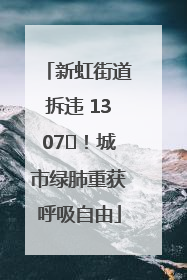 新虹街道拆违 1307㎡！城市绿肺重获呼吸自由