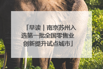 早读｜南京苏州入选第一批全国零售业创新提升试点城市