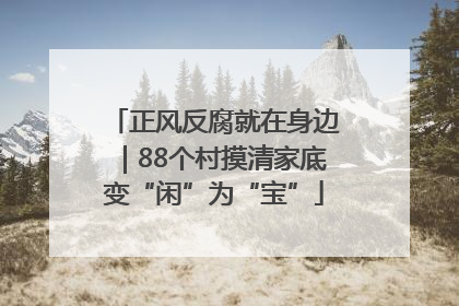 正风反腐就在身边｜88个村摸清家底变“闲”为“宝”