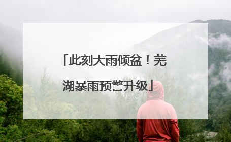 此刻大雨倾盆！芜湖暴雨预警升级