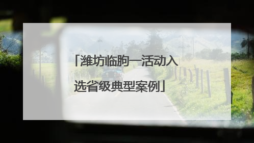 潍坊临朐一活动入选省级典型案例