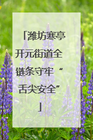 潍坊寒亭开元街道全链条守牢“舌尖安全”