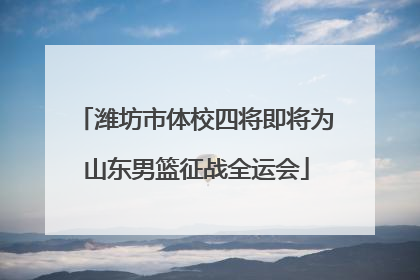 潍坊市体校四将即将为山东男篮征战全运会