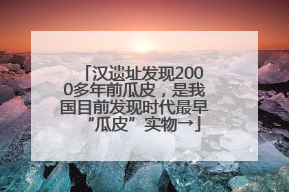 汉遗址发现2000多年前瓜皮，是我国目前发现时代最早“瓜皮”实物→