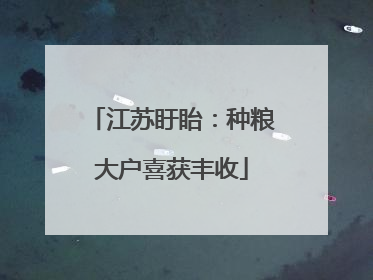 江苏盱眙：种粮大户喜获丰收