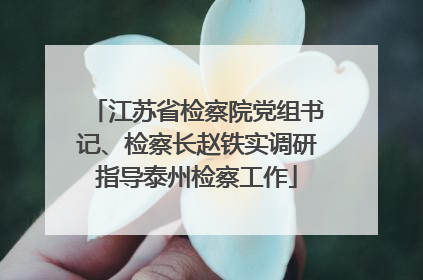 江苏省检察院党组书记、检察长赵铁实调研指导泰州检察工作