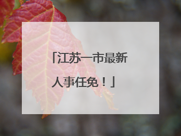 江苏一市最新人事任免！