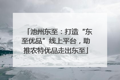 池州东至：打造“东至优品”线上平台，助推农特优品走出东至
