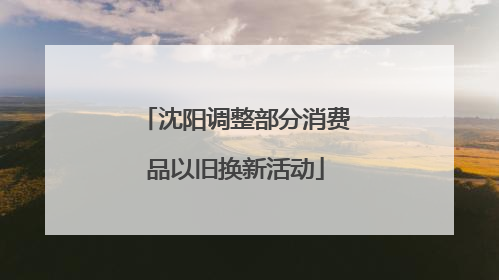 沈阳调整部分消费品以旧换新活动