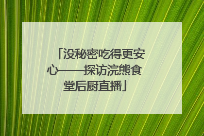 没秘密吃得更安心——探访浣熊食堂后厨直播