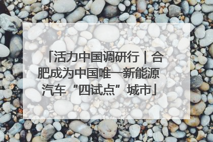 活力中国调研行｜合肥成为中国唯一新能源汽车“四试点”城市
