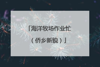 海洋牧场作业忙（侨乡新貌）