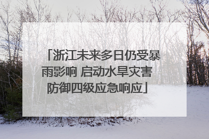 浙江未来多日仍受暴雨影响 启动水旱灾害防御四级应急响应