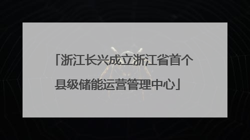 浙江长兴成立浙江省首个县级储能运营管理中心