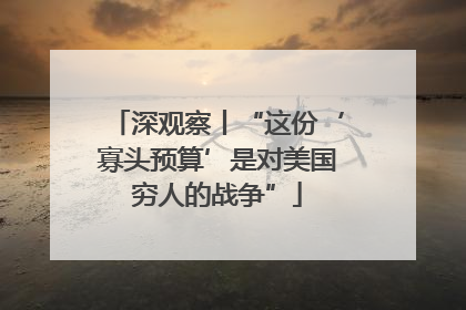 深观察丨“这份‘寡头预算’是对美国穷人的战争”