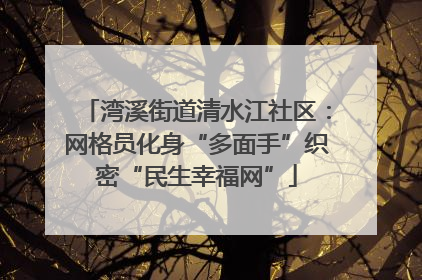 湾溪街道清水江社区：网格员化身“多面手”织密“民生幸福网”