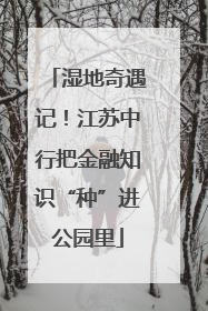 湿地奇遇记！江苏中行把金融知识“种”进公园里