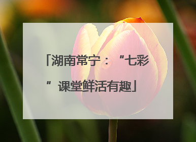 湖南常宁：“七彩”课堂鲜活有趣
