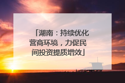 湖南：持续优化营商环境，力促民间投资提质增效