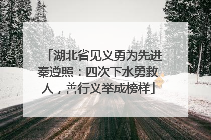 湖北省见义勇为先进秦遵照：四次下水勇救人，善行义举成榜样