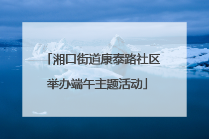 湘口街道康泰路社区举办端午主题活动