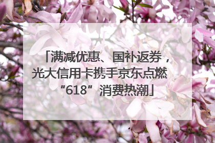 满减优惠、国补返券，光大信用卡携手京东点燃“618”消费热潮