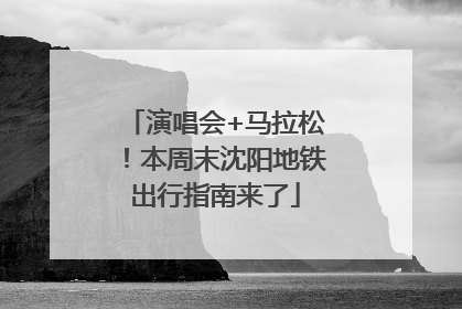 演唱会+马拉松！本周末沈阳地铁出行指南来了
