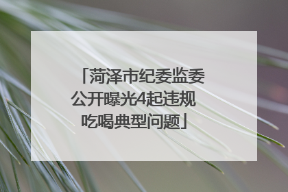 菏泽市纪委监委公开曝光4起违规吃喝典型问题