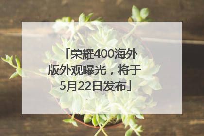 荣耀400海外版外观曝光，将于5月22日发布