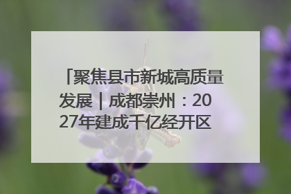 聚焦县市新城高质量发展｜成都崇州：2027年建成千亿经开区、2029年GDP突破750亿元