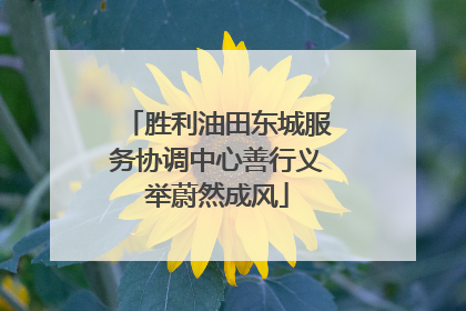 胜利油田东城服务协调中心善行义举蔚然成风