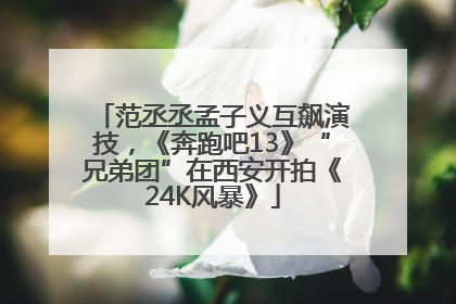 范丞丞孟子义互飙演技，《奔跑吧13》“兄弟团”在西安开拍《24K风暴》