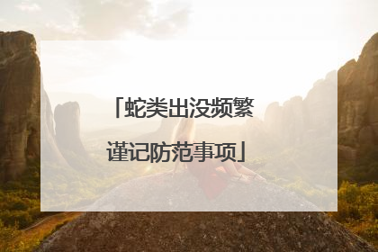 蛇类出没频繁 谨记防范事项