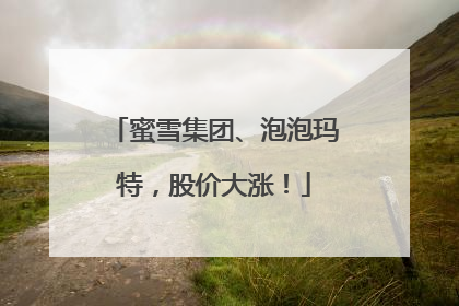 蜜雪集团、泡泡玛特，股价大涨！