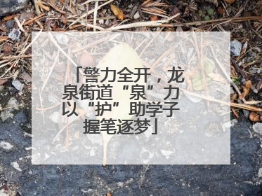 警力全开，龙泉街道“泉”力以“护”助学子握笔逐梦