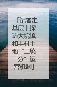 记者走基层丨探访大垸镇和丰村土地“三统一分”运营机制