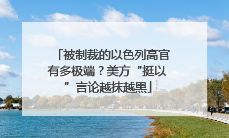 被制裁的以色列高官有多极端？美方“挺以”言论越抹越黑