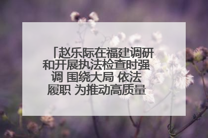 赵乐际在福建调研和开展执法检查时强调 围绕大局 依法履职 为推动高质量发展作出人大贡献