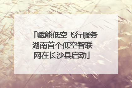 赋能低空飞行服务 湖南首个低空智联网在长沙县启动
