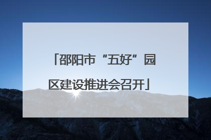邵阳市“五好”园区建设推进会召开