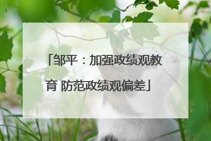 邹平：加强政绩观教育 防范政绩观偏差