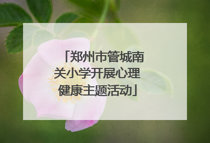 郑州市管城南关小学开展心理健康主题活动