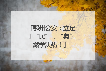 鄂州公安：立足于“民”，“典”燃学法热！
